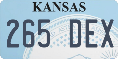 KS license plate 265DEX