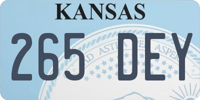 KS license plate 265DEY