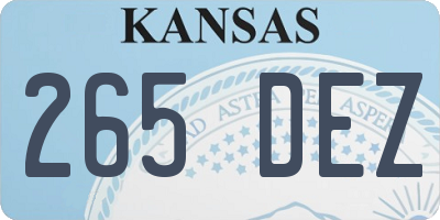 KS license plate 265DEZ