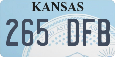 KS license plate 265DFB