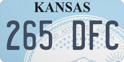 KS license plate 265DFC