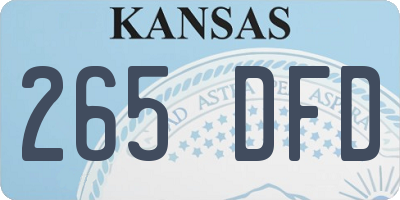 KS license plate 265DFD