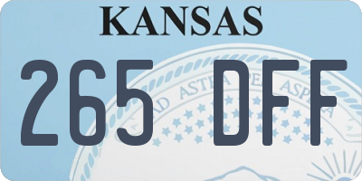 KS license plate 265DFF