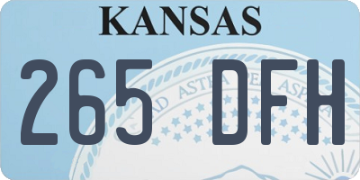 KS license plate 265DFH