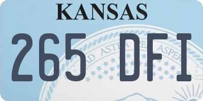 KS license plate 265DFI