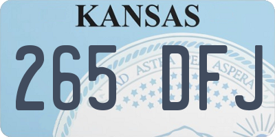 KS license plate 265DFJ