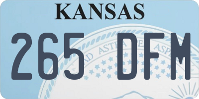 KS license plate 265DFM