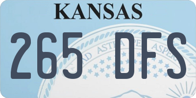 KS license plate 265DFS