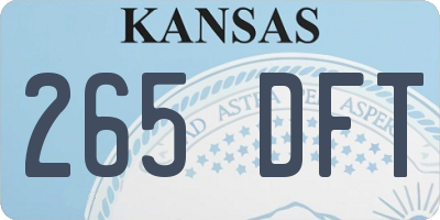 KS license plate 265DFT
