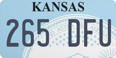 KS license plate 265DFU