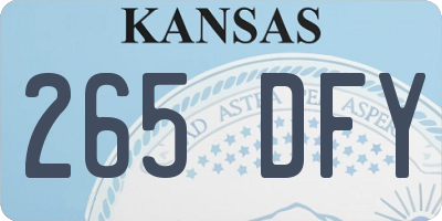KS license plate 265DFY
