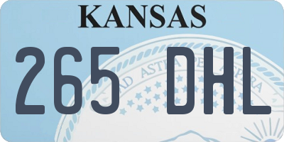 KS license plate 265DHL