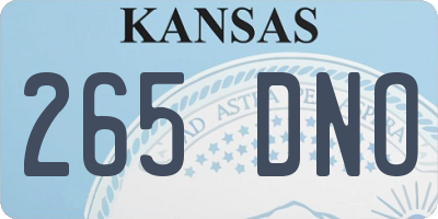KS license plate 265DNO