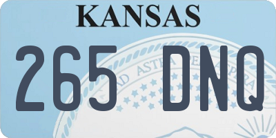 KS license plate 265DNQ
