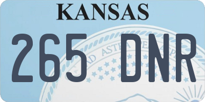 KS license plate 265DNR
