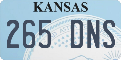 KS license plate 265DNS