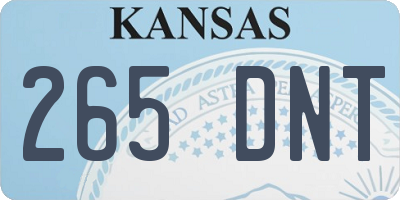 KS license plate 265DNT