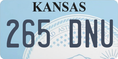 KS license plate 265DNU