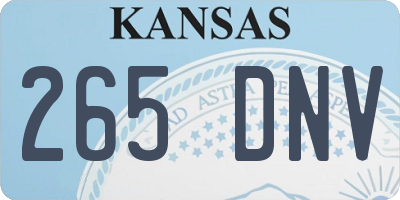 KS license plate 265DNV