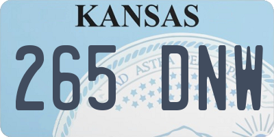 KS license plate 265DNW
