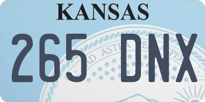 KS license plate 265DNX