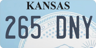 KS license plate 265DNY