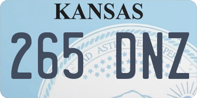 KS license plate 265DNZ