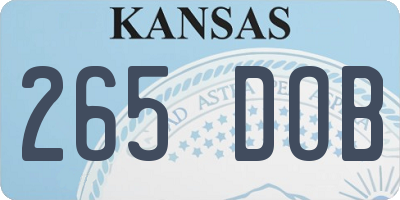 KS license plate 265DOB