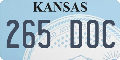 KS license plate 265DOC