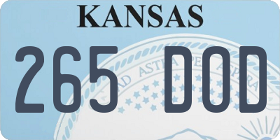 KS license plate 265DOD