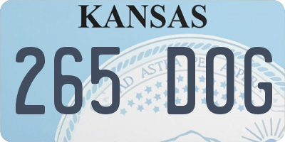 KS license plate 265DOG