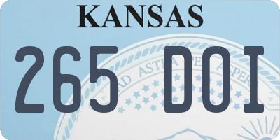KS license plate 265DOI