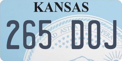 KS license plate 265DOJ