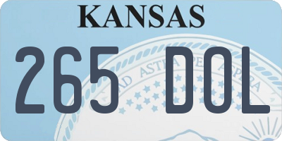 KS license plate 265DOL
