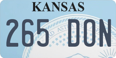 KS license plate 265DON