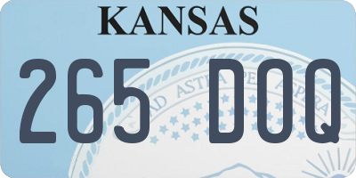 KS license plate 265DOQ