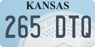 KS license plate 265DTQ