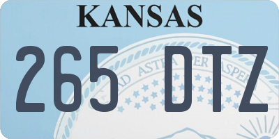 KS license plate 265DTZ