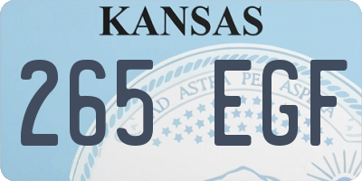 KS license plate 265EGF