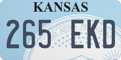 KS license plate 265EKD