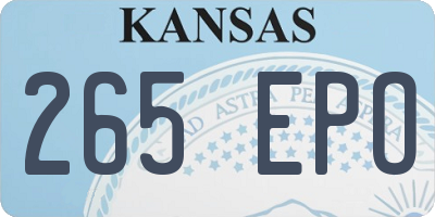 KS license plate 265EPO