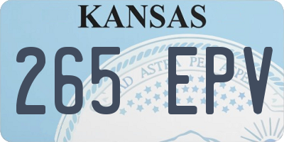 KS license plate 265EPV