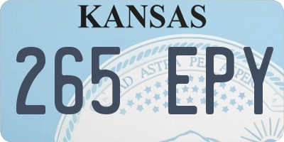 KS license plate 265EPY