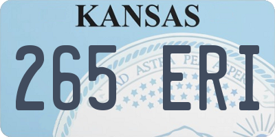 KS license plate 265ERI