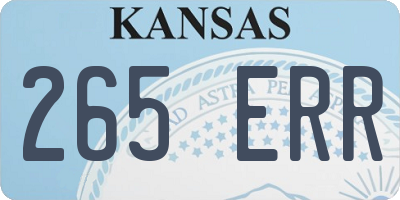 KS license plate 265ERR