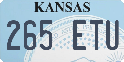 KS license plate 265ETU
