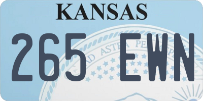 KS license plate 265EWN