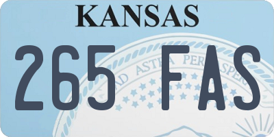 KS license plate 265FAS
