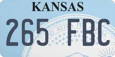 KS license plate 265FBC