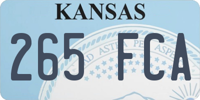 KS license plate 265FCA